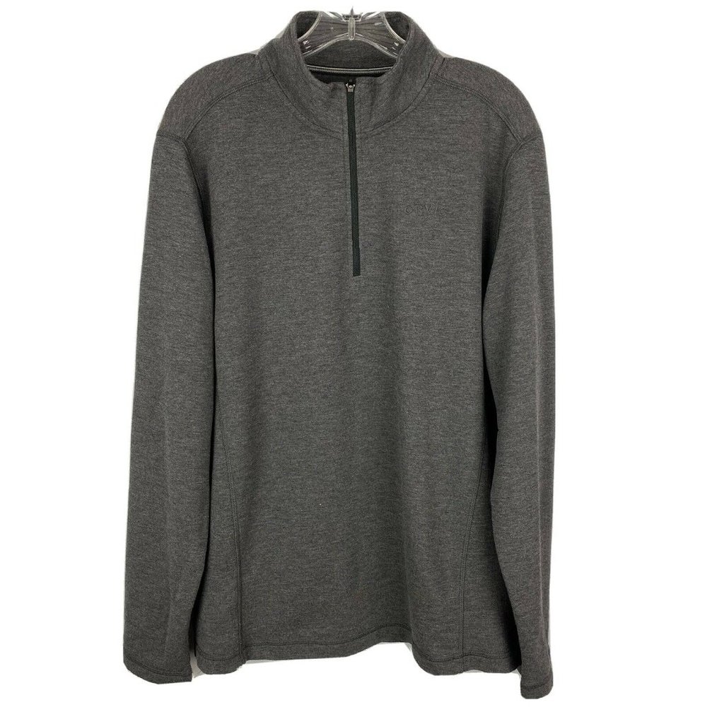 Orvis Pullover 1/4 Zip Jersey Long Sleeve Gray